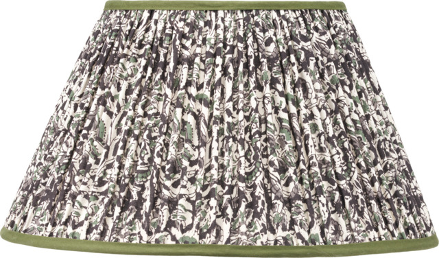 Ornella 45cm Green Floral Design Mushroom Pleat Empire Lamp Shade