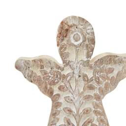 White Wash Collection Patterned Large Angel Decoration - thumbnail 3
