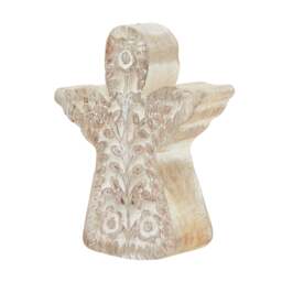 White Wash Collection Patterned Large Angel Decoration - thumbnail 1