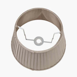Lyndon 40cm Taupe Silk Mix Knife Pleat Tapered Lampshade - thumbnail 3