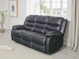 Conrad Manual Recliner Sofa Black 3 Seater - thumbnail 4