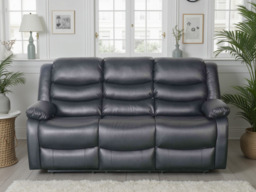 Conrad Manual Recliner Sofa Black 3 Seater - thumbnail 3