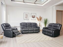 Conrad Manual Recliner Sofa Black 3 Seater - thumbnail 6