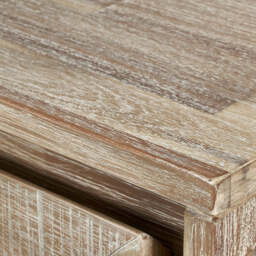 Marca Sand Wash Acacia Wood and Black Metal 2 Drawer Coffee Table - thumbnail 4