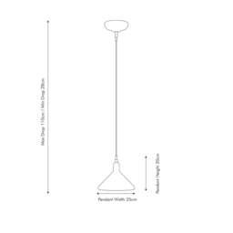 Canton Matt Black Metal and Glass Cone Pendant - thumbnail 4