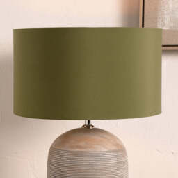 Harry 45cm Sage Cotton Mix Cylinder Lampshade - thumbnail 4
