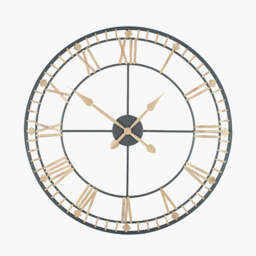 Antique Bronze and Gold Metal Round Wall Clock Large - thumbnail 2