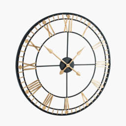 Antique Bronze and Gold Metal Round Wall Clock Large - thumbnail 1