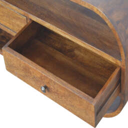 Chestnut Curved Edge Media Unit with 2 Drawers - thumbnail 4