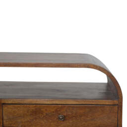 Chestnut Curved Edge Media Unit with 2 Drawers - thumbnail 6