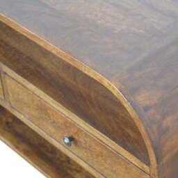Chestnut Curved Edge Media Unit with 2 Drawers - thumbnail 5