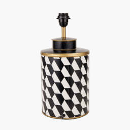 Victor Black and White Geometric Hand Painted Metal Table Lamp Base - thumbnail 3