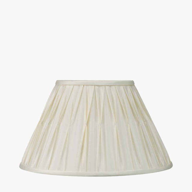 Garbo 35cm Cream Silk Mix Pinch Pleat Tapered Lampshade - image 1