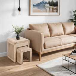 Sibley Carved Mango Wood Nest of 2 Tables with Drawer - thumbnail 6