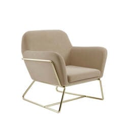CHARLES ARMCHAIR BEIGE VELVET / BRUSHED GOLD - thumbnail 1