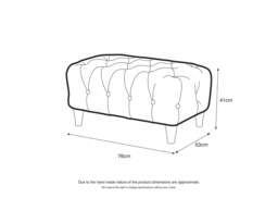 Model 25 - Footstool Velvet Midnight Blue  - thumbnail 4