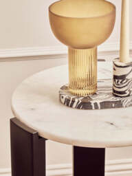 Palermo White Marble Top Round Side Table - thumbnail 5