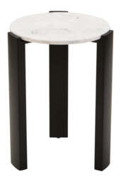 Palermo White Marble Top Round Side Table - thumbnail 1