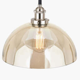 Cecilia Antique Silver Metal and Lustre Glass Dome Pendant - thumbnail 4
