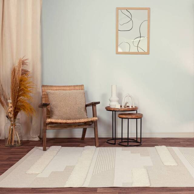 Monty 080x150cm MN06 Natural/Cream Geometric Rug - image 1