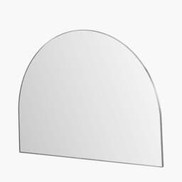 Brushed Silver Metal Slim Frame Wide Arch Wall Mirror - thumbnail 1