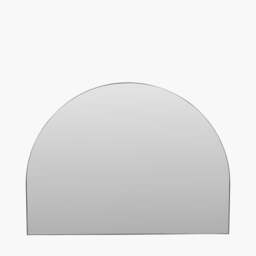 Brushed Silver Metal Slim Frame Wide Arch Wall Mirror - thumbnail 2