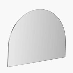 Brushed Silver Metal Slim Frame Wide Arch Wall Mirror - thumbnail 3