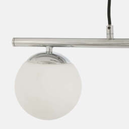 Asterope 3 White Orb and Shiny Chrome Metal Pendant - thumbnail 2