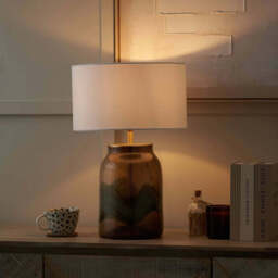 Valtellina Brown and Green Glass Table Lamp Base - thumbnail 3