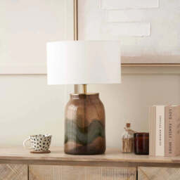 Valtellina Brown and Green Glass Table Lamp Base - thumbnail 2