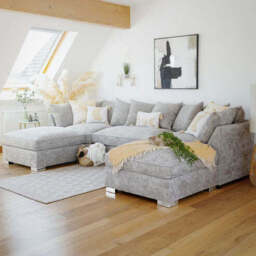 Bishop Scatterback Sofa Platinum U Shape Corner Morgan - Malvern - Somerford - Calix - Euphoria - Plush Style - thumbnail 3