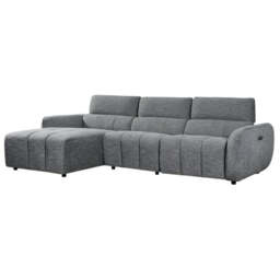 Turin Electric Recliner Sofa Charcoal Left Hand Corner - thumbnail 2