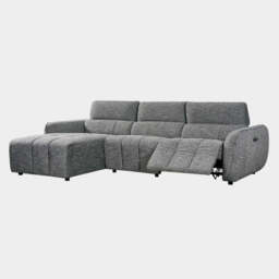 Turin Electric Recliner Sofa Charcoal Left Hand Corner - thumbnail 6