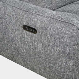 Turin Electric Recliner Sofa Charcoal Left Hand Corner - thumbnail 3