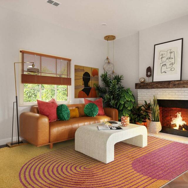 Muse 160x230cm Orange Retro Rug MU13 Rug - image 1