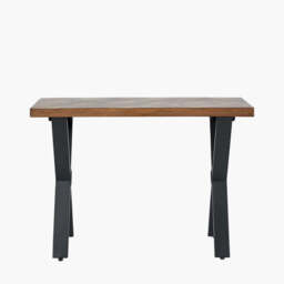 Lakota Recycled Wood and Brass Metal Console Table - thumbnail 2