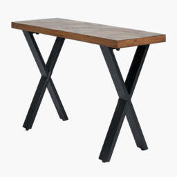 Lakota Recycled Wood and Brass Metal Console Table - thumbnail 1