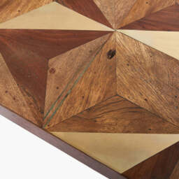 Lakota Recycled Wood and Brass Metal Console Table - thumbnail 3