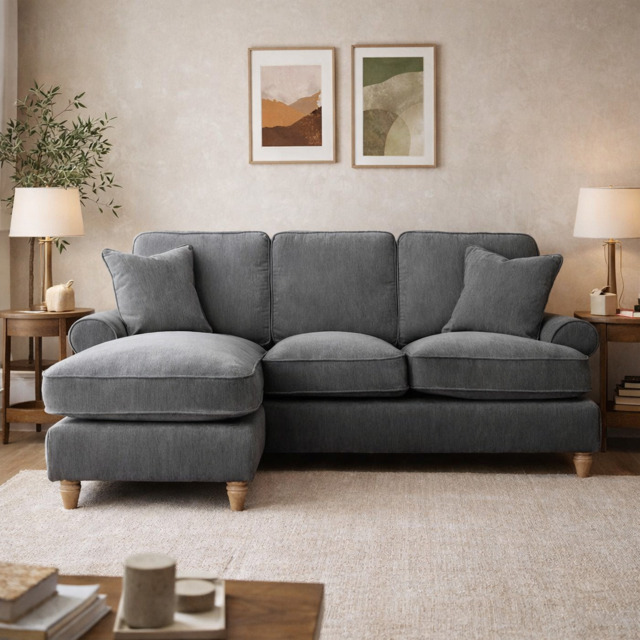 Left Hand Chaise Sofa Manhattan Charcoal The Great Sofa Company - Piper - Vienna - Arthur - Emeline - Swift - Morris - image 1
