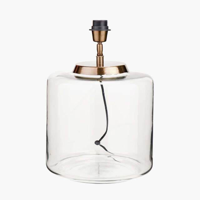 Josie Clear Glass and Antique Brass Metal Large Table Lamp Base - image 1