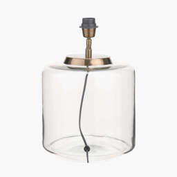 Josie Clear Glass and Antique Brass Metal Large Table Lamp Base - thumbnail 3