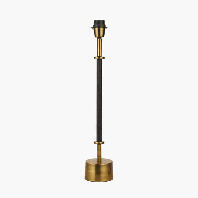 Antoine Black Croc and Antique Brass Metal Table Lamp Base - image 1