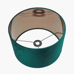 Bow 35cm Forest Green Velvet Cylinder Lampshade - thumbnail 3