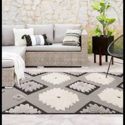 Monty 160x230cm MN01 Black/Cream Tribal Rug - thumbnail 1