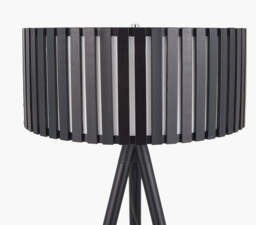 Rabanne Slatted Black Wood Tripod Floor Lamp - thumbnail 4