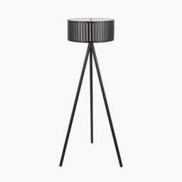 Rabanne Slatted Black Wood Tripod Floor Lamp - thumbnail 3