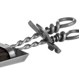 Silver Hearth Tidy Set With Hand Turned Loop Handle - thumbnail 2