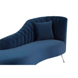 Rene Dark Blue Velvet Right Arm Chaise Longue - thumbnail 5