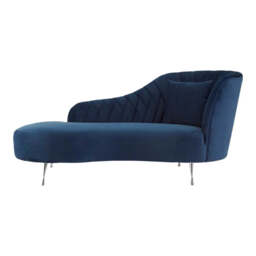 Rene Dark Blue Velvet Right Arm Chaise Longue - thumbnail 2