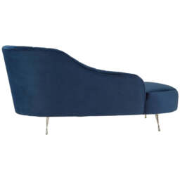Rene Dark Blue Velvet Right Arm Chaise Longue - thumbnail 4